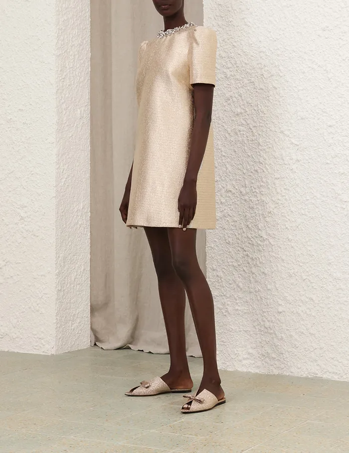 Women Zimmermann Clothing Crush Shift Dress Gold