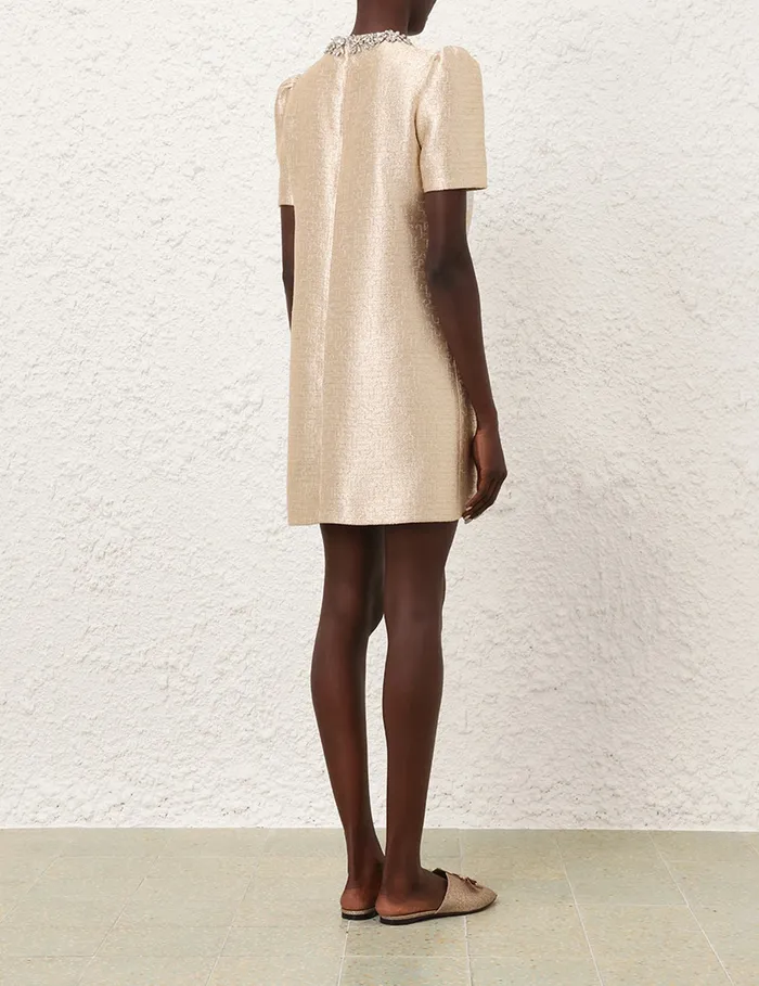 Women Zimmermann Clothing Crush Shift Dress Gold