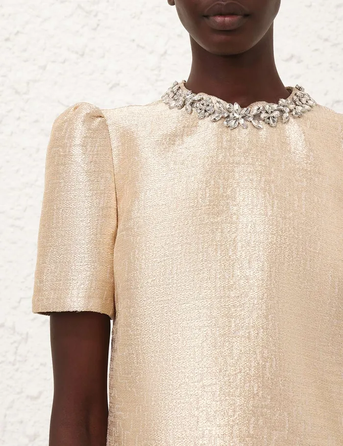 Women Zimmermann Clothing Crush Shift Dress Gold