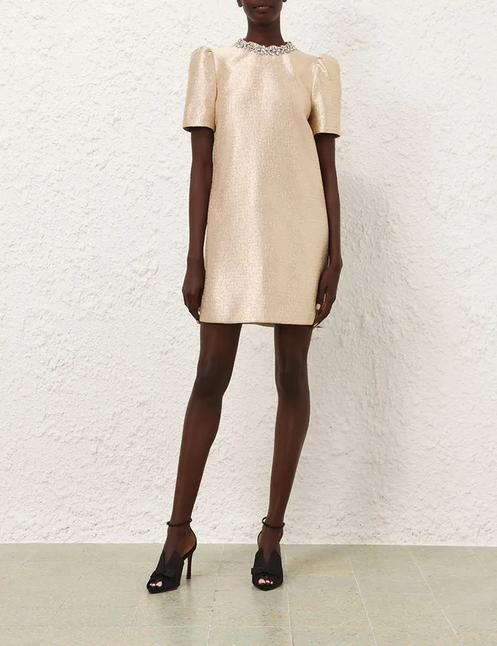Women Zimmermann Clothing Crush Shift Dress Gold