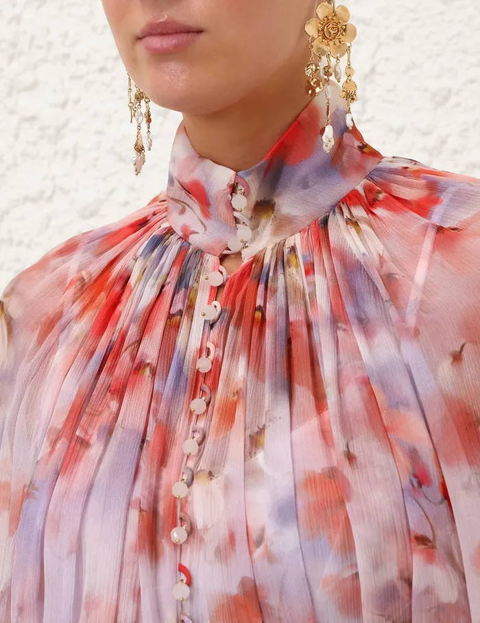 Women Zimmermann Clothing Crush Smock Blouse Scarlet Floral