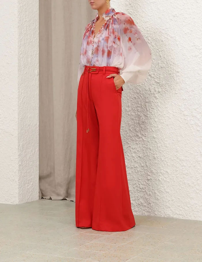 Women Zimmermann Clothing Crush Smock Blouse Scarlet Floral