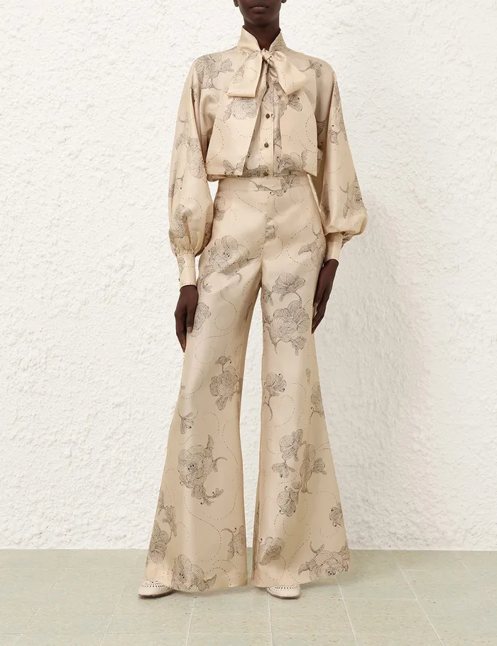 Women Zimmermann Clothing Eden Flare Pant Tea Sketch
