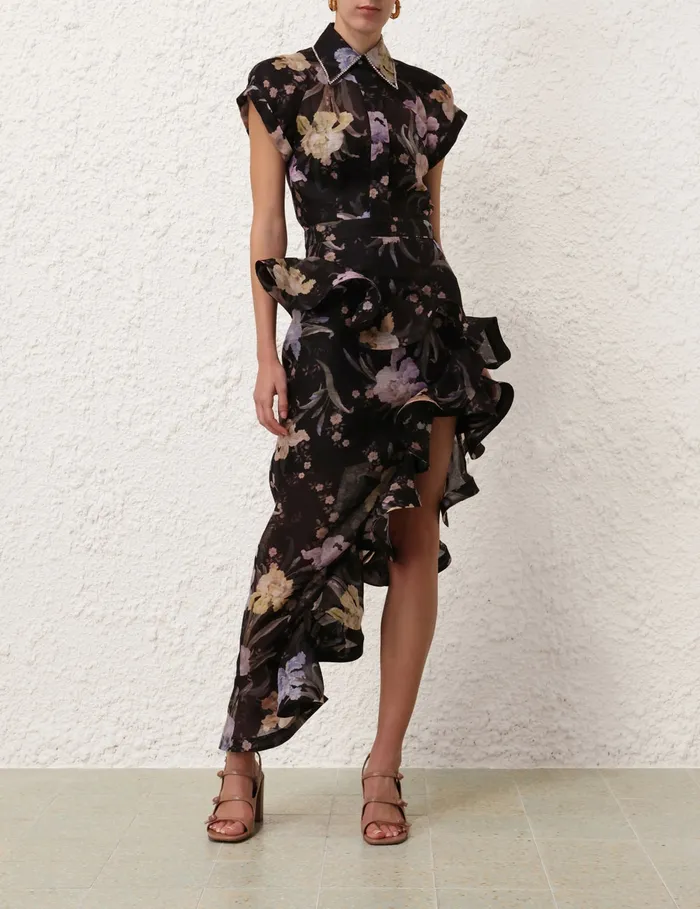 Women Zimmermann Clothing Eden Waterfall Skirt Iris Sherbet