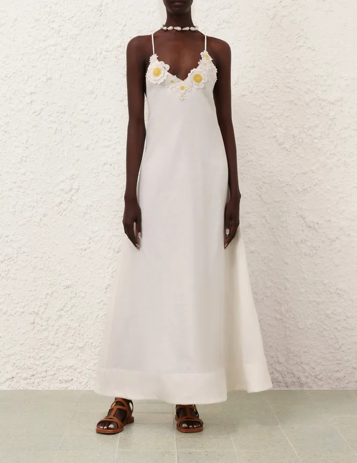 Women Zimmermann Clothing Everley Flower Maxi Dress Ivory
