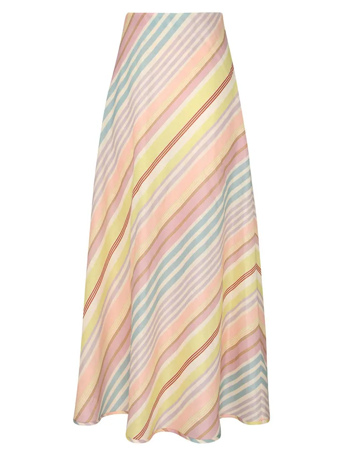 Women Zimmermann Clothing Halliday Bias Skirt Multi Stripe