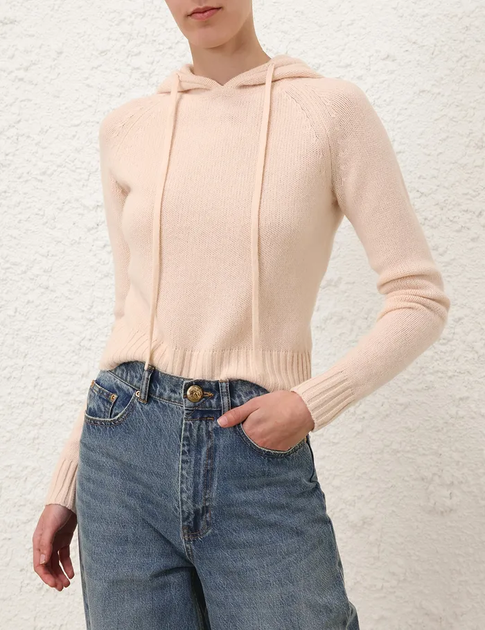 Women Zimmermann Clothing Hooded Sweater Macadamia