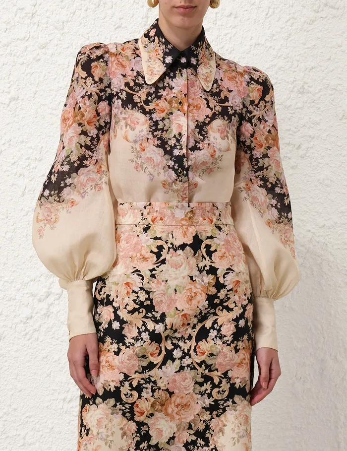 Women Zimmermann Clothing Illustration Body Shirt Tea Rococo Floral
