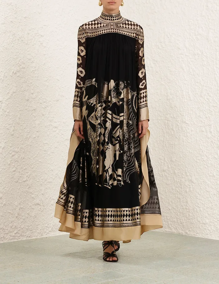 Women Zimmermann Clothing Illustration Otto Gown Blacktea