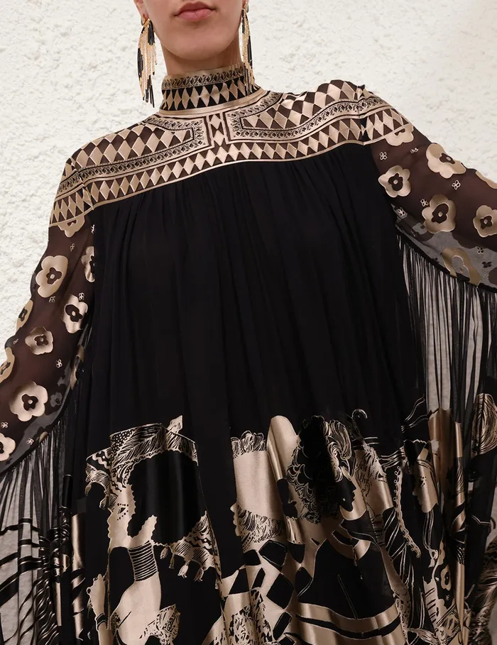 Women Zimmermann Clothing Illustration Otto Gown Blacktea