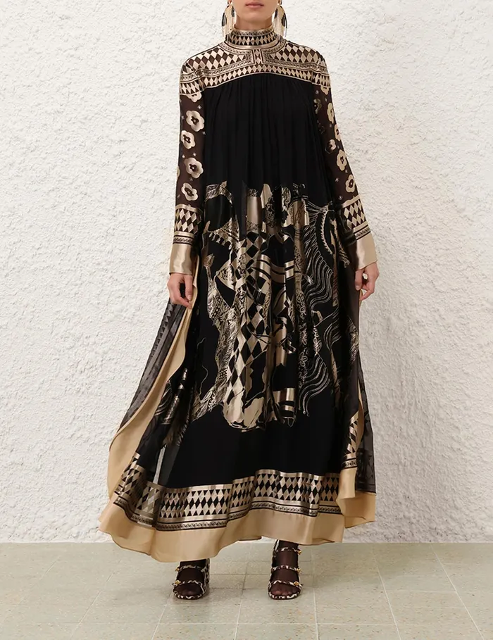 Women Zimmermann Clothing Illustration Otto Gown Blacktea