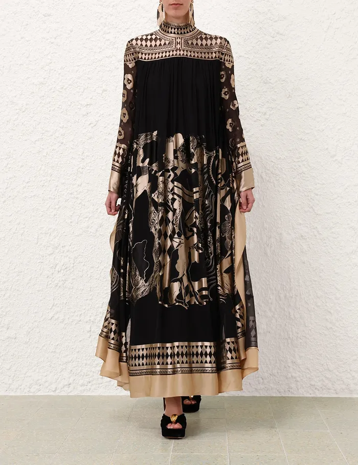 Women Zimmermann Clothing Illustration Otto Gown Blacktea