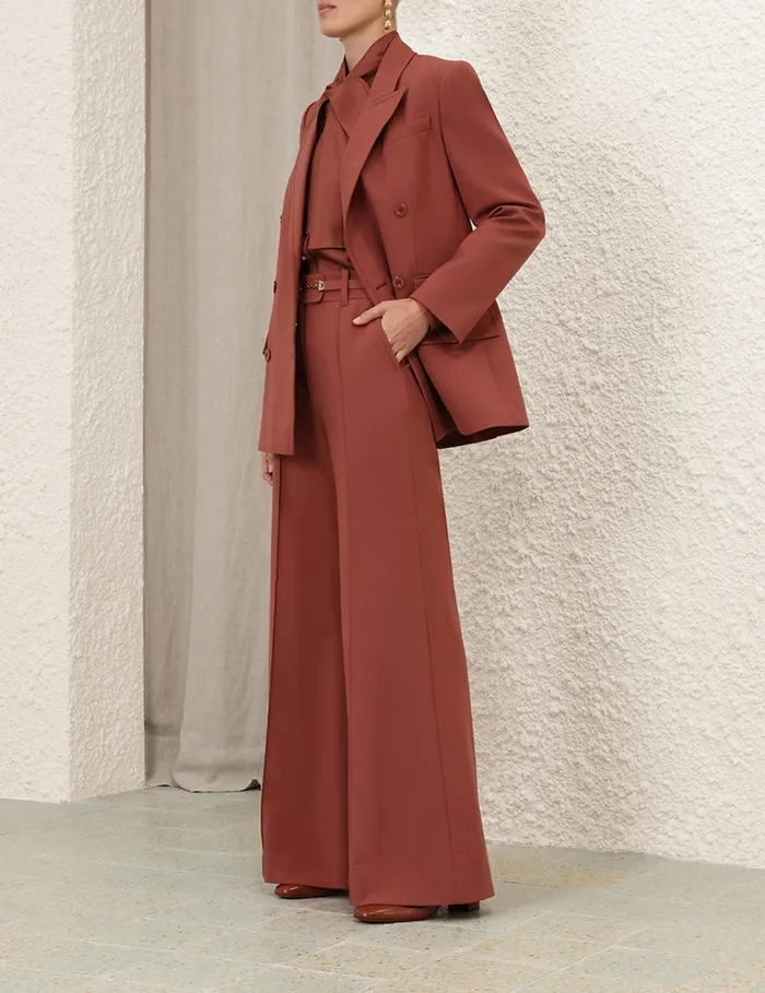 Women Zimmermann Clothing Illustration Tailored Pant Lipstick