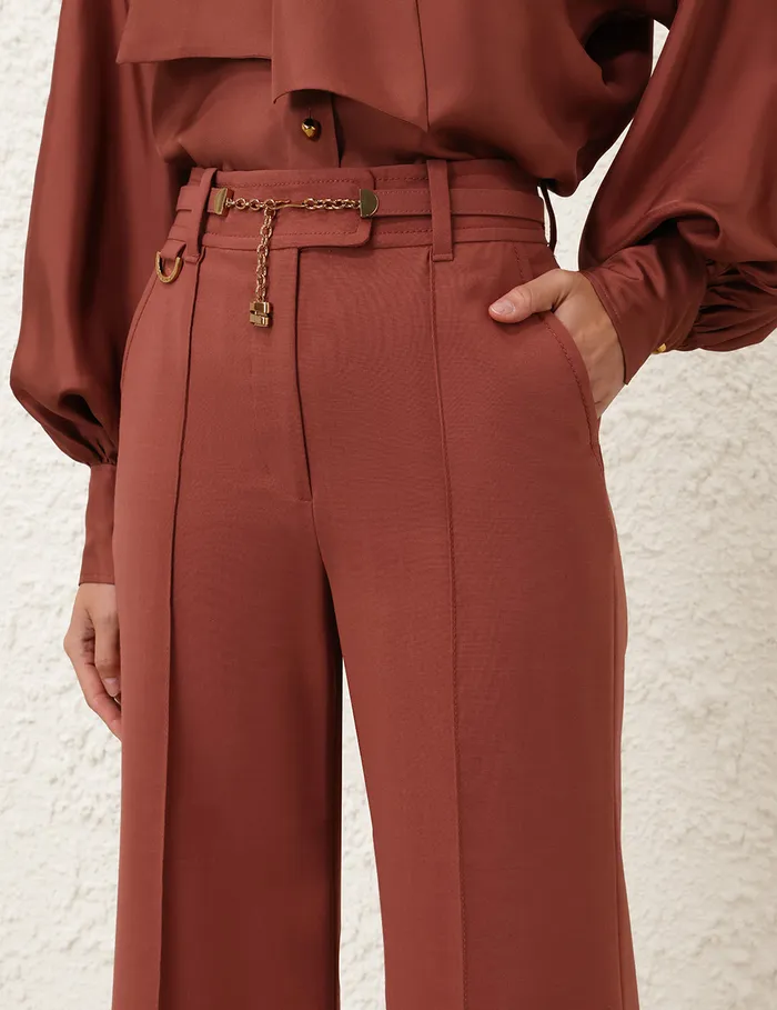 Women Zimmermann Clothing Illustration Tailored Pant Lipstick