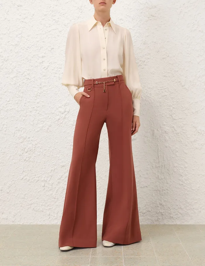 Women Zimmermann Clothing Illustration Tailored Pant Lipstick