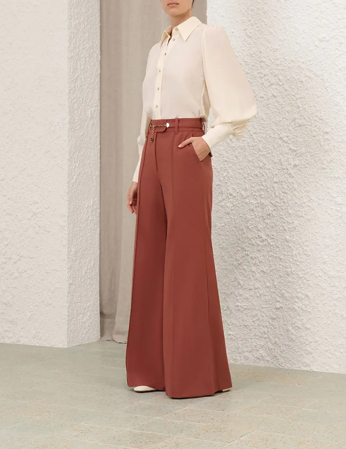 Women Zimmermann Clothing Illustration Tailored Pant Lipstick