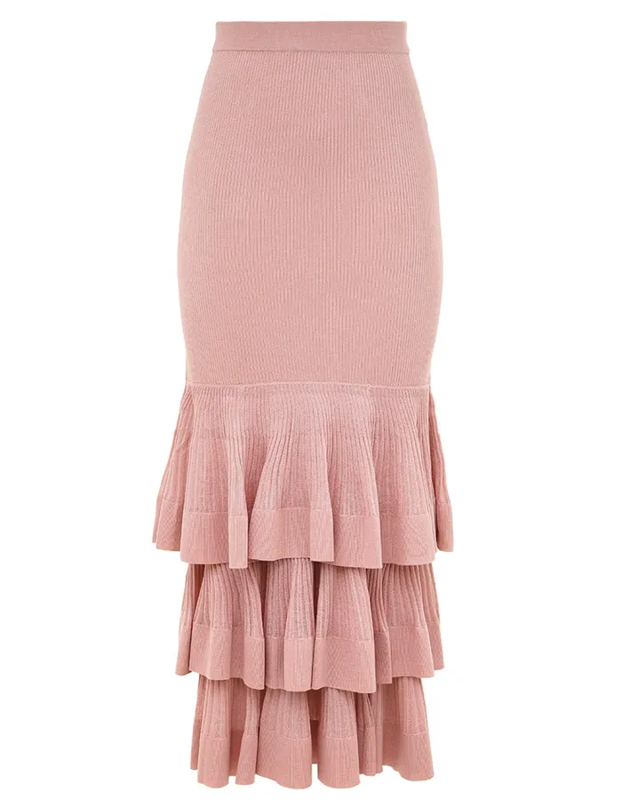 Women Zimmermann Clothing Illustration Tiered Skirt Pink