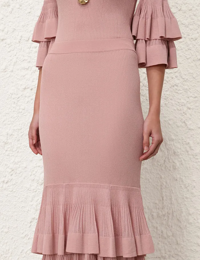 Women Zimmermann Clothing Illustration Tiered Skirt Pink
