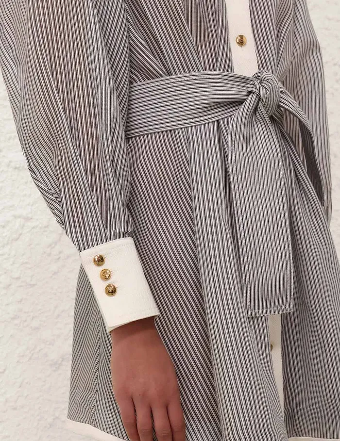 Women Zimmermann Clothing Illustration Tuck Mini Dress Stripe