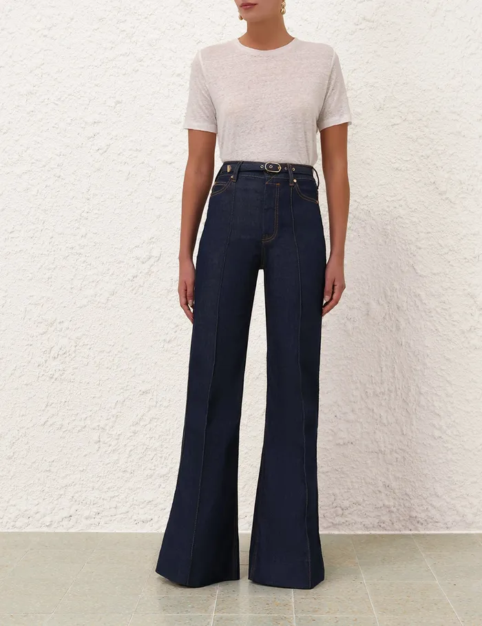 Women Zimmermann Clothing Illustration Wide Leg Jean Ink