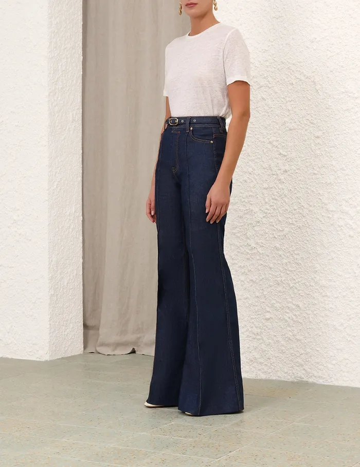 Women Zimmermann Clothing Illustration Wide Leg Jean Ink