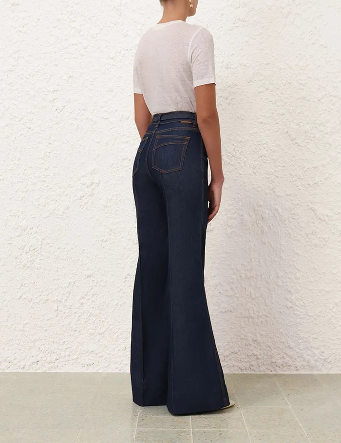 Women Zimmermann Clothing Illustration Wide Leg Jean Ink