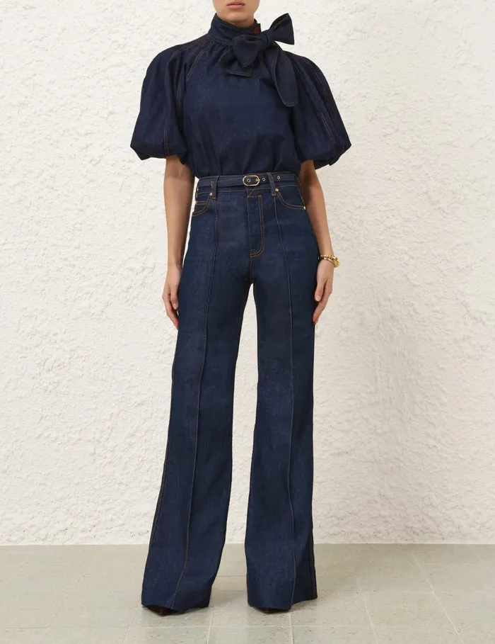 Women Zimmermann Clothing Illustration Wide Leg Jean Ink