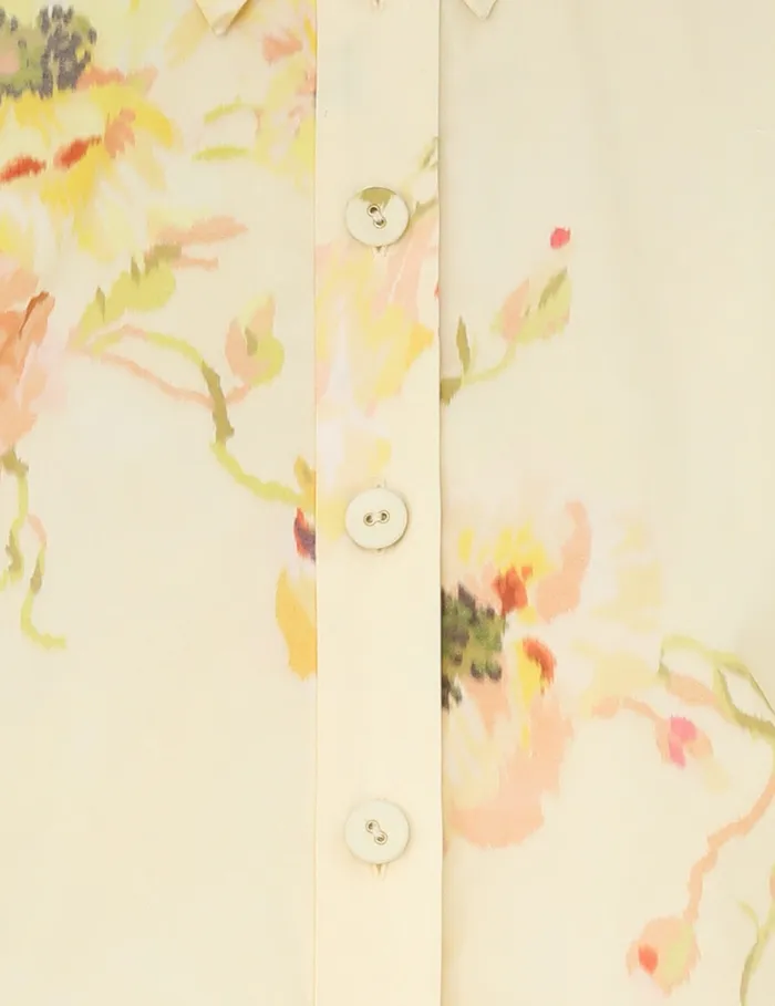 Women Zimmermann Clothing Lightburst Relaxed Crop Shirt Yellow Floral