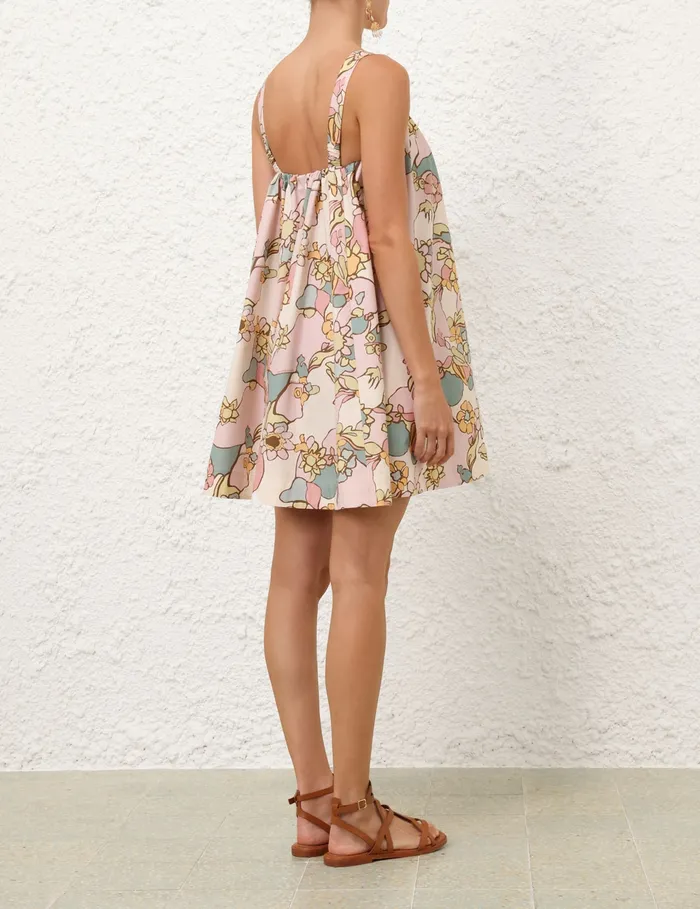 Women Zimmermann Clothing Maxine Mini Dress Pink Kaleidoscope Floral