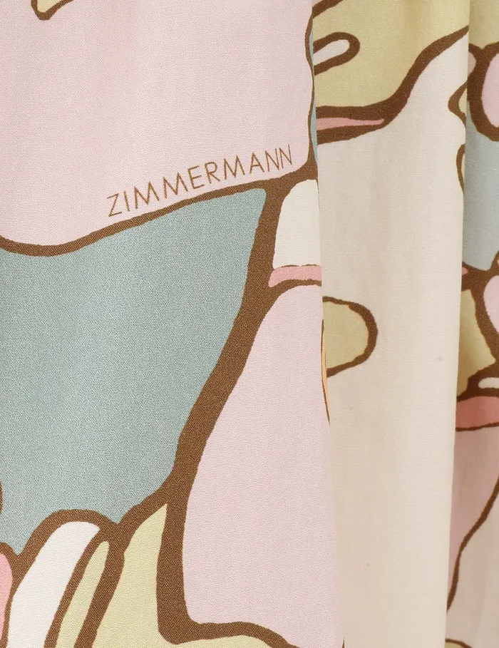 Women Zimmermann Clothing Maxine Mini Dress Pink Kaleidoscope Floral
