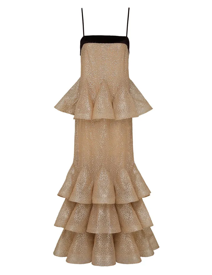 Women Zimmermann Clothing Pavilion Glitter Flutter Slip Champagne