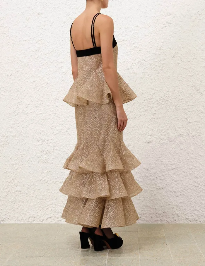 Women Zimmermann Clothing Pavilion Glitter Flutter Slip Champagne