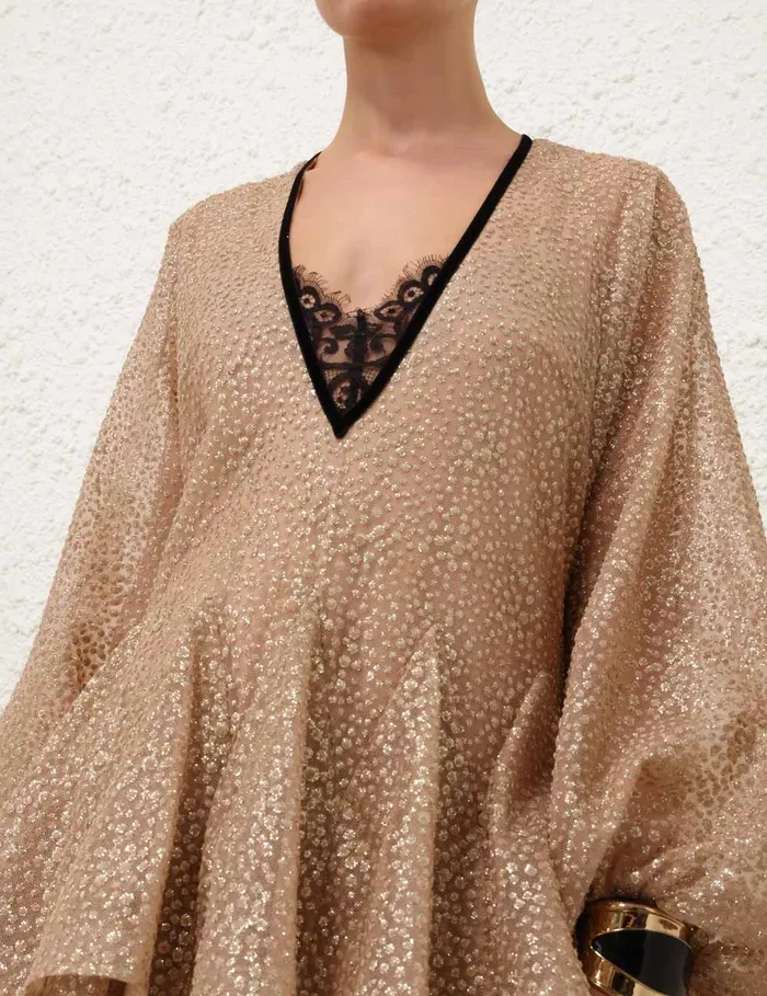 Women Zimmermann Clothing Pavilion Glitter Gown Champagne