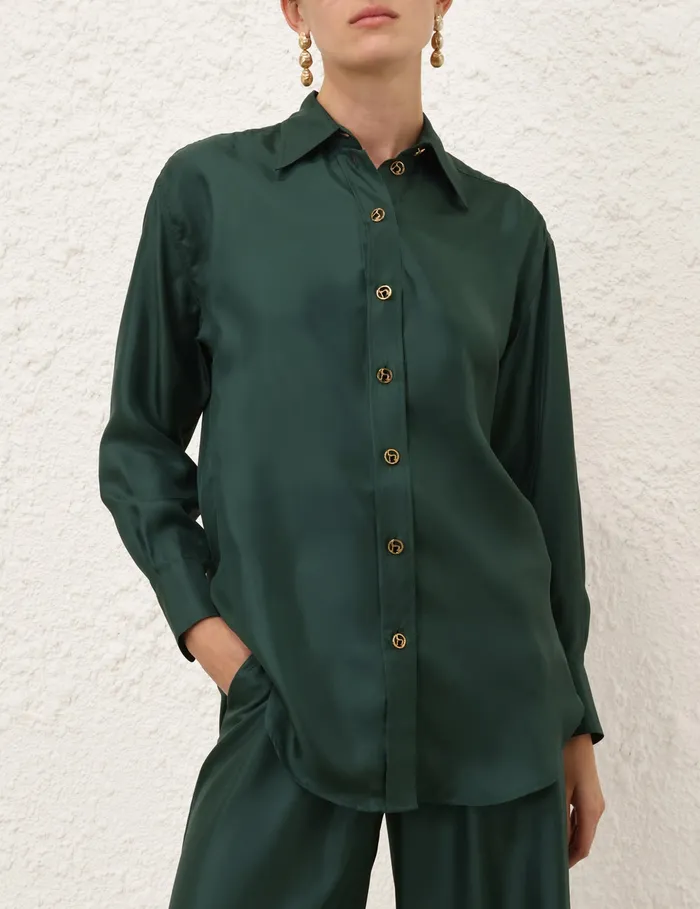 Women Zimmermann Clothing Pavilion Relaxed Shirt Pine