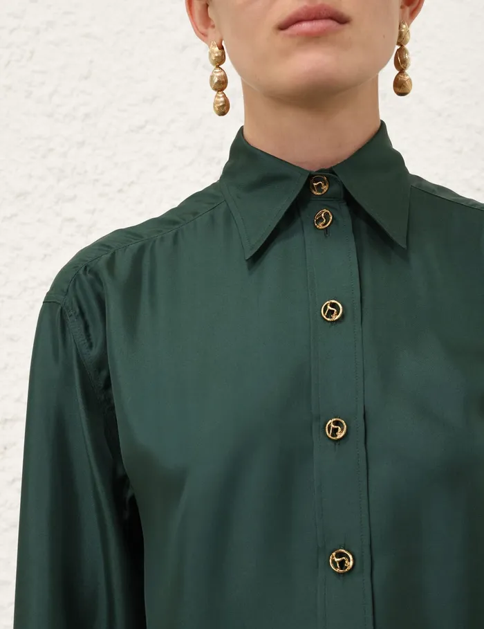 Women Zimmermann Clothing Pavilion Relaxed Shirt Pine