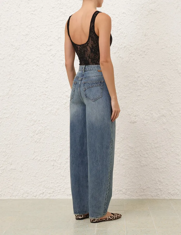 Women Zimmermann Clothing Scoop Neck Bodysuit Black