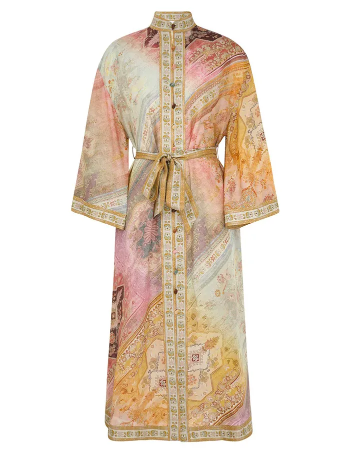 Women Zimmermann Clothing Tallow Midi Shirt Dress Ombre Multi