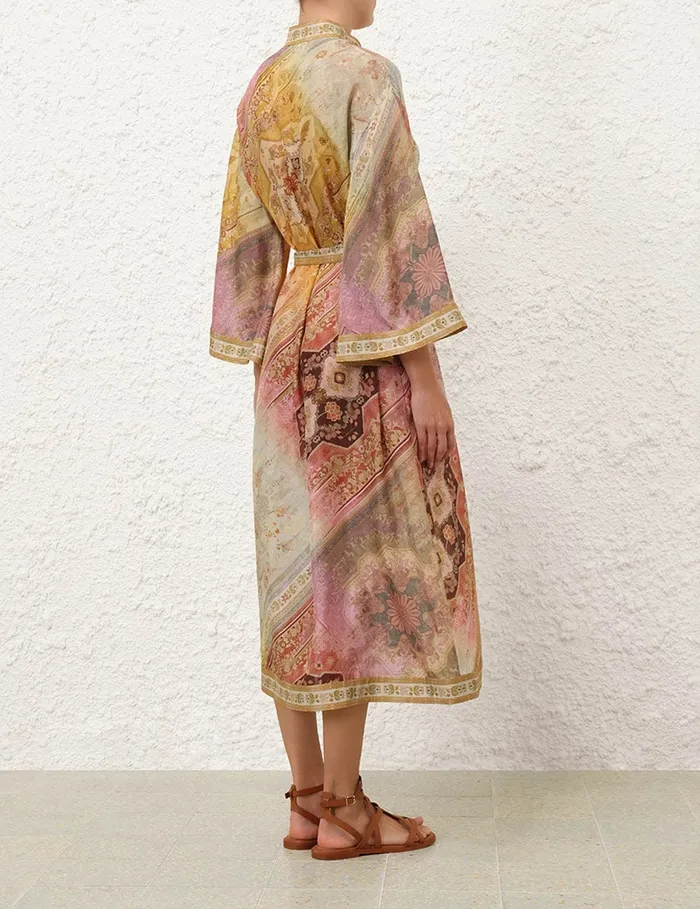 Women Zimmermann Clothing Tallow Midi Shirt Dress Ombre Multi