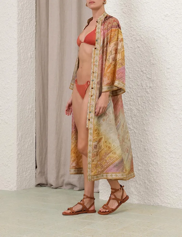 Women Zimmermann Clothing Tallow Midi Shirt Dress Ombre Multi