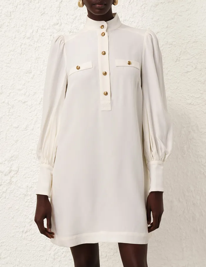 Women Zimmermann Clothing Utility Mini Dress Cream