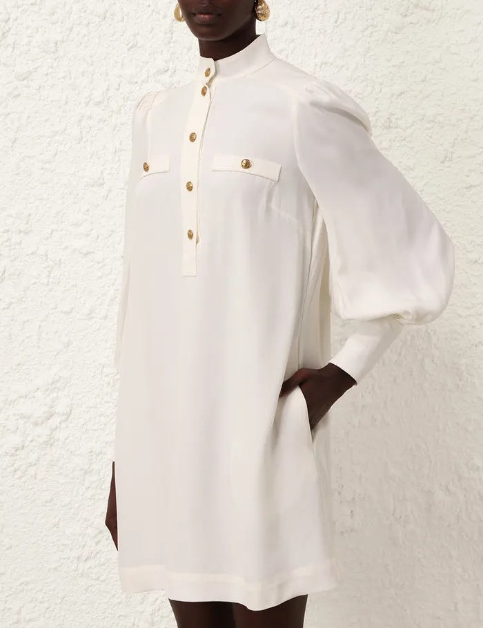 Women Zimmermann Clothing Utility Mini Dress Cream