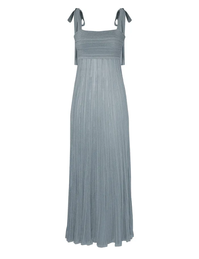 Women Zimmermann Clothing Waverly Metallic Tie Dress Blue