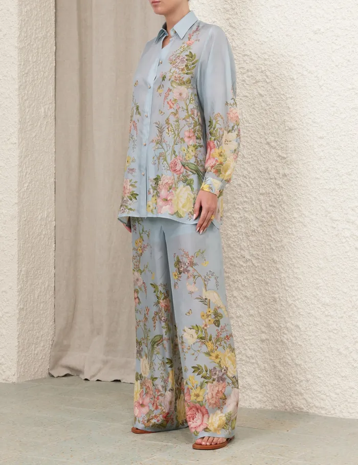 Women Zimmermann Clothing Waverly Relaxed Shirt Blue Floral