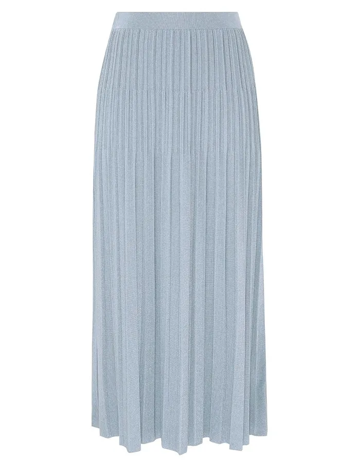Women Zimmermann Clothing Waverly Rib Midi Skirt Blue Lurex