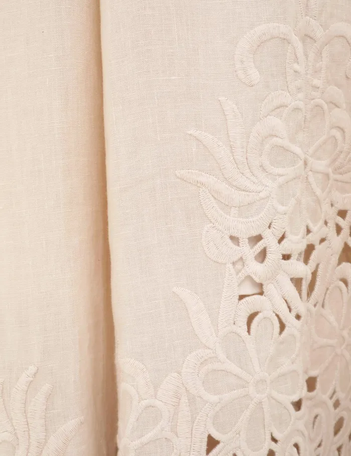 Women Zimmermann Clothing Wylie Embroidered Billow Dress Cream