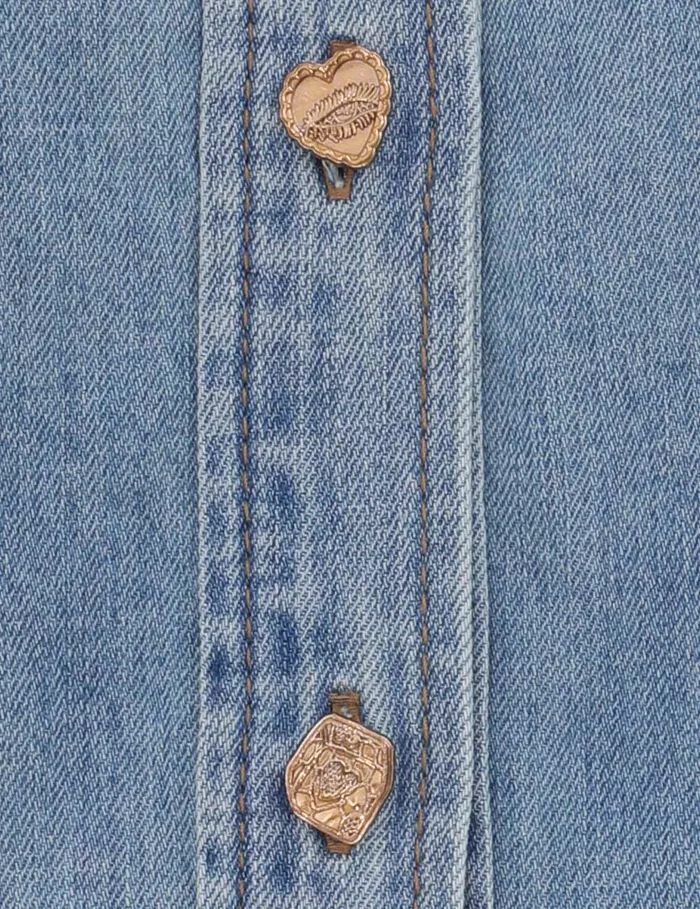 Women Zimmermann Denim Crush Denim Blouse Blue Moon
