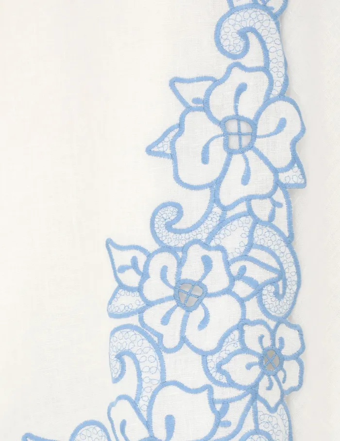 Women Zimmermann Dresses and Coverups Golden Embroidered Mini Dress Ivoryblue
