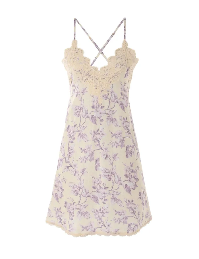 Women Zimmermann Dresses and Coverups Halliday Swing Mini Dress Yellowlilac Floral