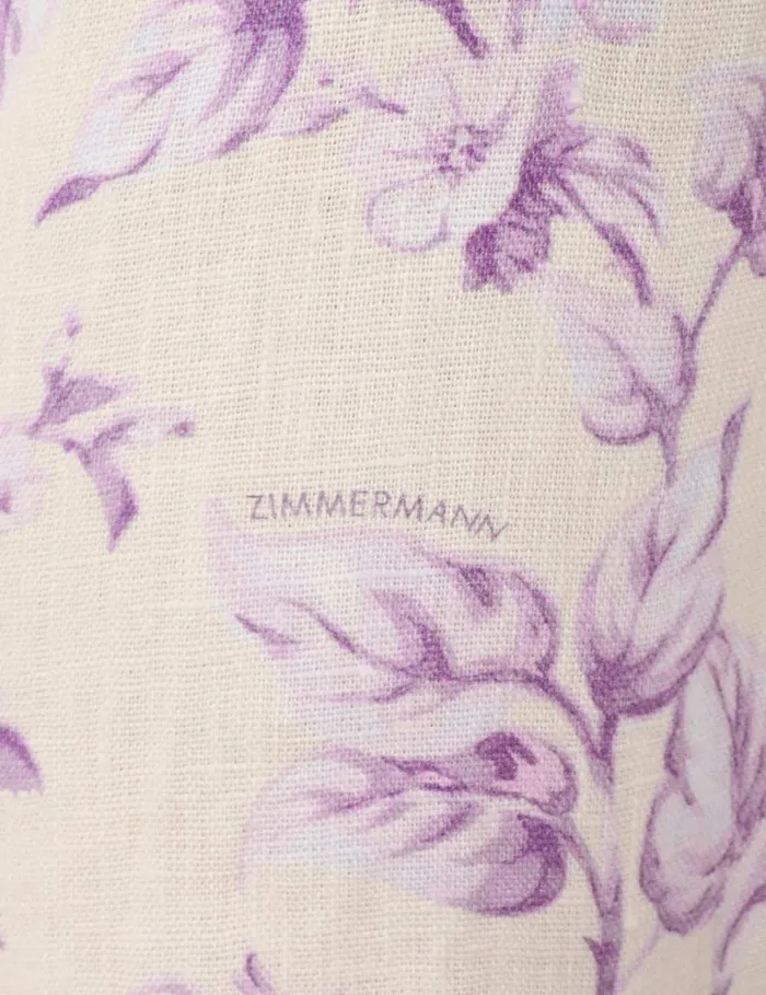 Women Zimmermann Dresses and Coverups Halliday Swing Mini Dress Yellowlilac Floral