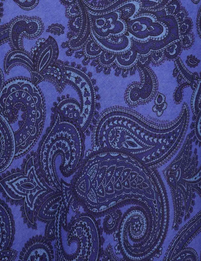 Women Zimmermann Dresses and Coverups Ottie Bias Backless Dress Blue Paisley